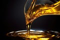 Pour olive oil background food flowing ingredient transparent cooking liquid healthy splashing yellow