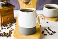 Pour over coffee maker, coffee cup and mug Royalty Free Stock Photo