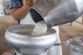 Pour raw milk Royalty Free Stock Photo