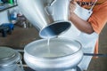 Pour raw milk Royalty Free Stock Photo