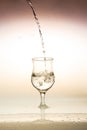 Pour water glass detail Royalty Free Stock Photo