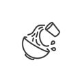 Pour water to bowl line icon