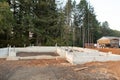 Poured Concrete Foundation for New Home Construction Royalty Free Stock Photo