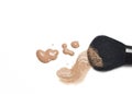 Foundation with makeup brush Royalty Free Stock Photo