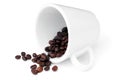 Poured out coffee beans. Royalty Free Stock Photo