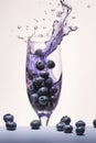 Poured sparkling Blueberry juice AI generated