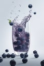 Poured sparkling Blueberry juice AI generated