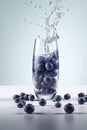 Poured sparkling Blueberry juice AI generated