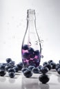 Poured sparkling Blueberry juice AI generated