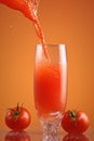 Poured sparkling tomato juice, tomatoes AI generated Royalty Free Stock Photo