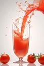 Poured sparkling tomato juice, tomatoes AI generated Royalty Free Stock Photo