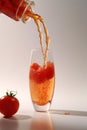 Poured sparkling tomato juice, tomatoes AI generated Royalty Free Stock Photo