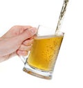 Pouring beer into mug isolated Royalty Free Stock Photo