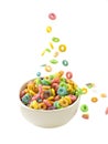 Pouring breakfast cereals Royalty Free Stock Photo