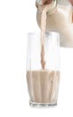 Pouring chocolate milk Royalty Free Stock Photo