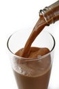 Pouring chocolate milk Royalty Free Stock Photo