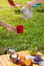 Pouring coffee Royalty Free Stock Photo