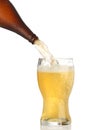 Pouring cold beer into glass