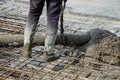 Concrete pouring on the object Royalty Free Stock Photo