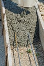 Pouring Concrete for a Foundation Royalty Free Stock Photo