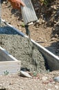 Pouring Concrete for a Foundation Royalty Free Stock Photo