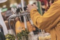 Pouring Draft Beer into Glass Royalty Free Stock Photo