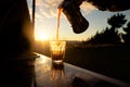 Pouring early morning coffee Royalty Free Stock Photo