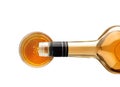 Pouring expensive whiskey into glass on white background Royalty Free Stock Photo