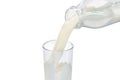 Pouring fresh milk into a glass, 3D rendering Royalty Free Stock Photo