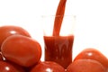 Pouring fresh tomato juice Royalty Free Stock Photo