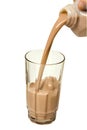 Pouring a Glass of Chocolate Milk Royalty Free Stock Photo