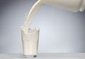 Pouring a glass of milk with splash Royalty Free Stock Photo