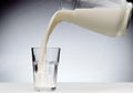 Pouring a glass of milk with splash Royalty Free Stock Photo