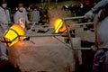 Pouring gold Buddha statue