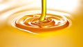 Pouring golden honey texture. Healthy and natural delicious sweets. Flow dripping yellow melted liquid. Food background