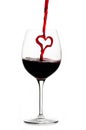 Pouring a heart of red wine Royalty Free Stock Photo