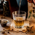 Pouring Herbal Tea Royalty Free Stock Photo