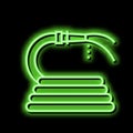 pouring from hose water neon glow icon illustration