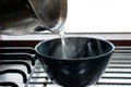 Pouring hot water Royalty Free Stock Photo