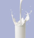 Pouring milk