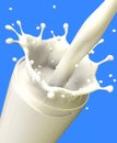 Pouring milk