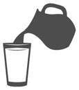 Pouring milk in glass icon. Fresh healthy drink Royalty Free Stock Photo