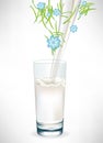 Pouring milk from nature in glass Royalty Free Stock Photo
