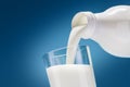 Pouring Milk From A White Bottle Royalty Free Stock Photo