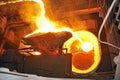 Pouring molten steel