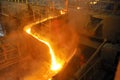 Pouring molten steel