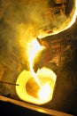 Pouring molten steel