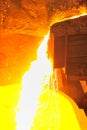 Pouring molten steel