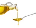 Pouring oil Royalty Free Stock Photo