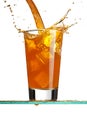 Pouring a orange beverage Royalty Free Stock Photo